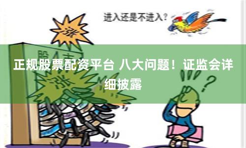 正规股票配资平台 八大问题！证监会详细披露